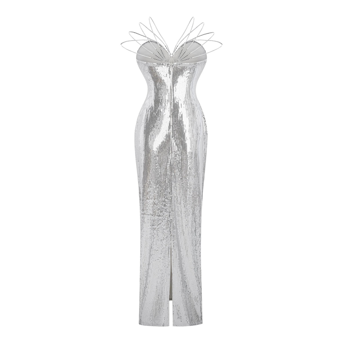 Cressida Silver Sparkly Embellished Maxi Dress