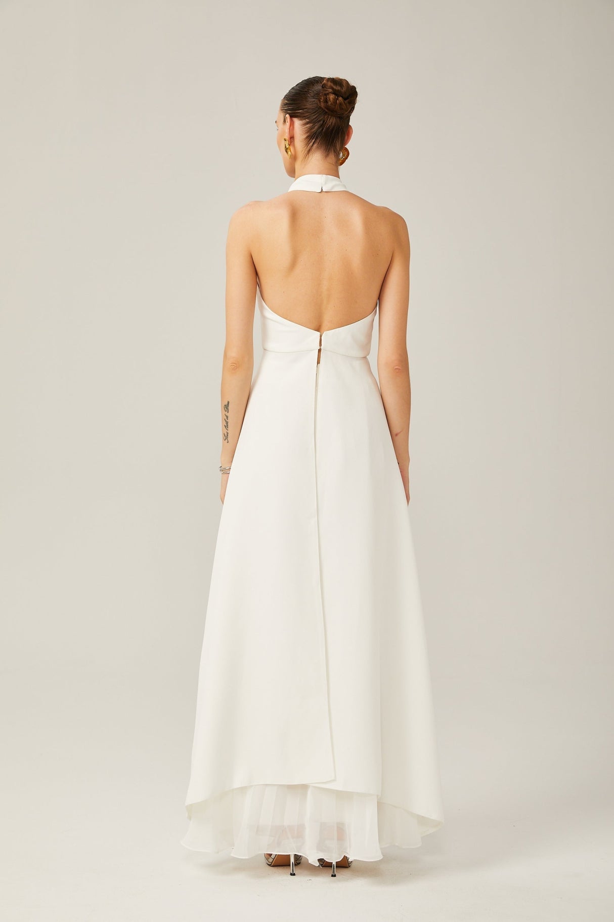 Cristiana Dress - halter neck - Two - piece - Open - Back - Ruffled