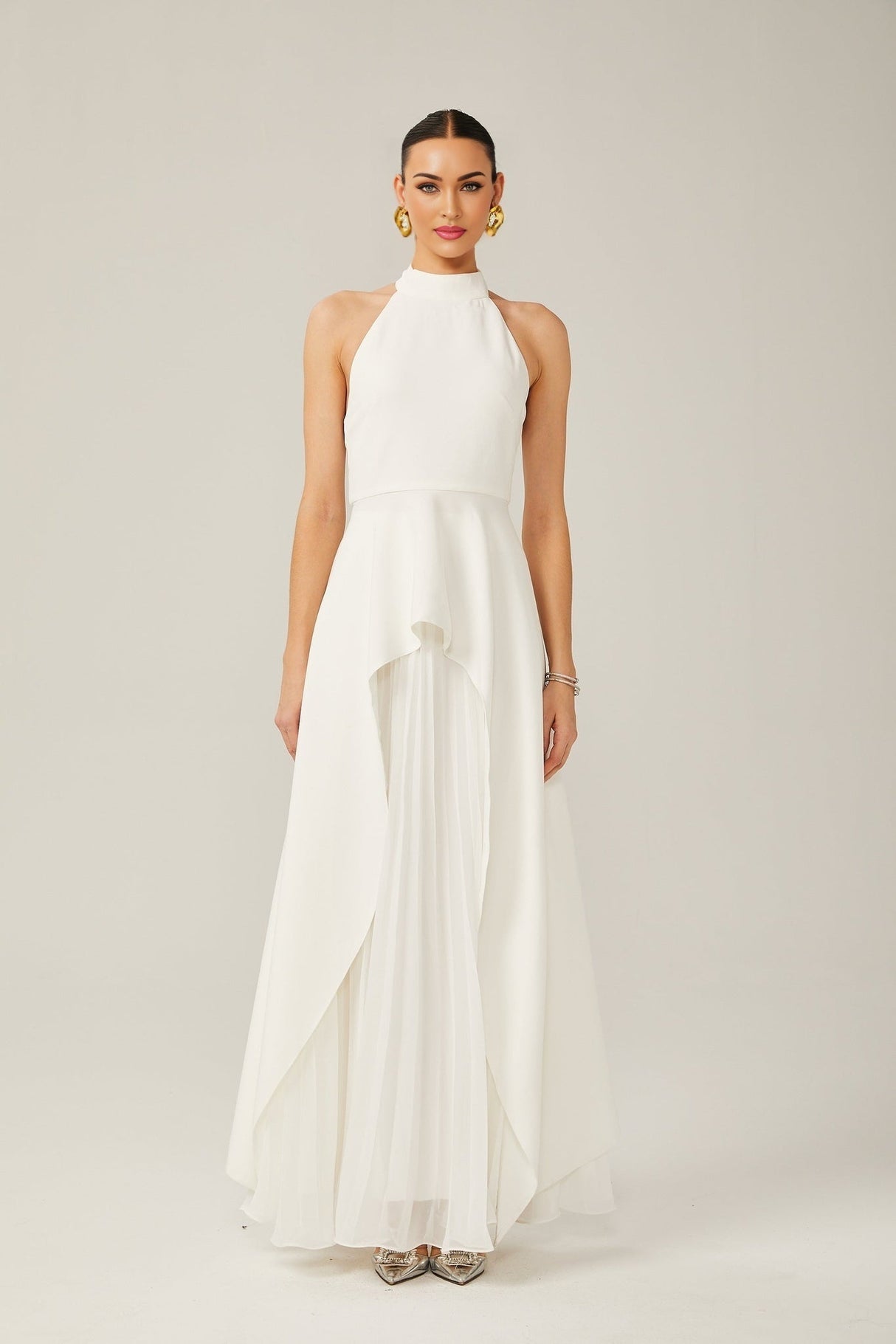 Cristiana Dress - halter neck - Two - piece - Open - Back - Ruffled