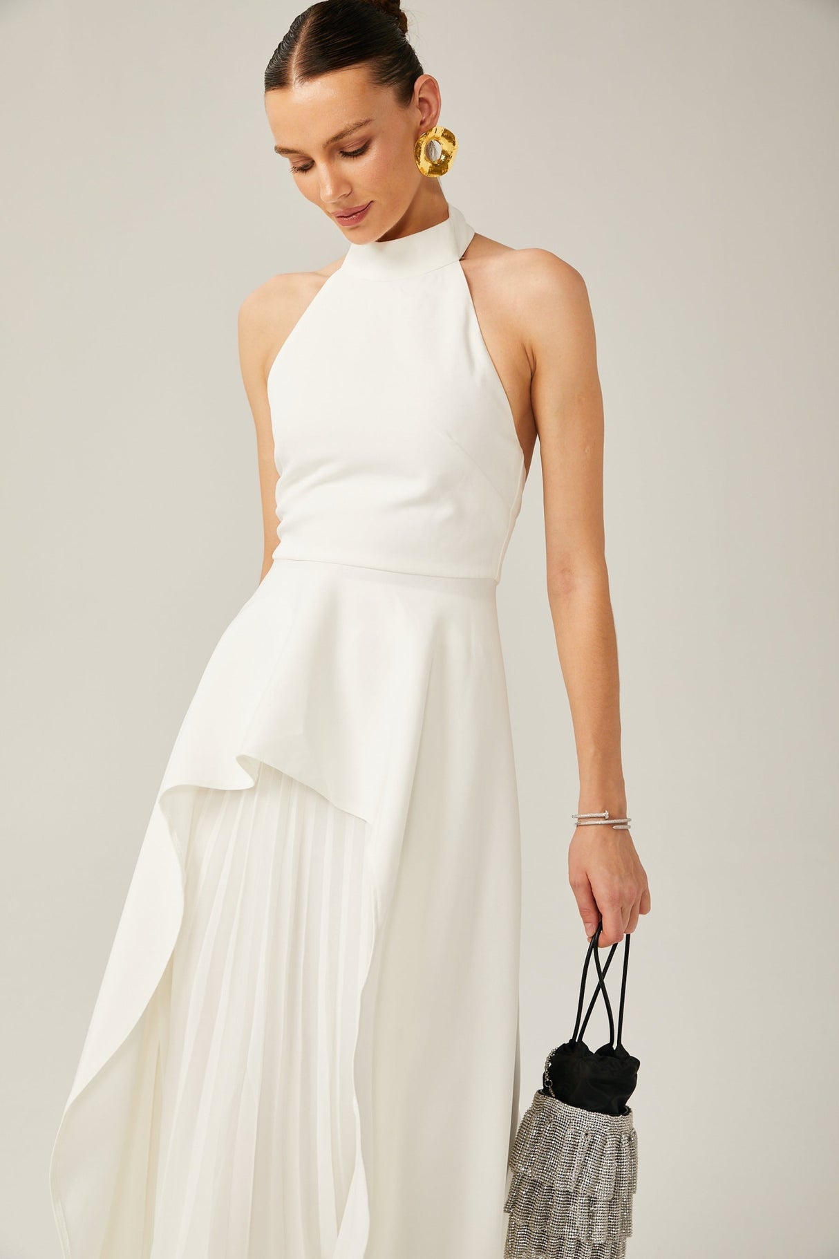 Cristiana Dress - halter neck - Two - piece - Open - Back - Ruffled