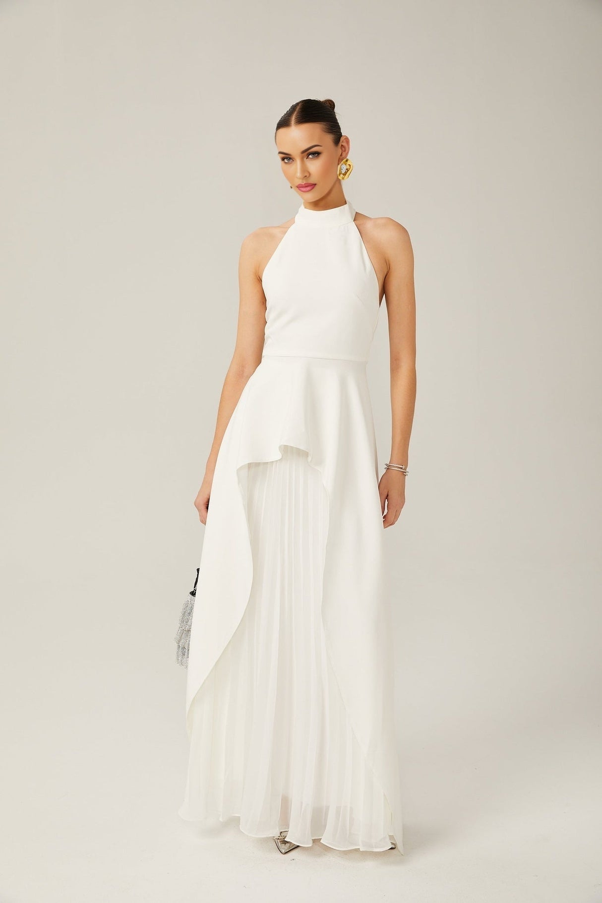 Cristiana Dress - halter neck - Two - piece - Open - Back - Ruffled