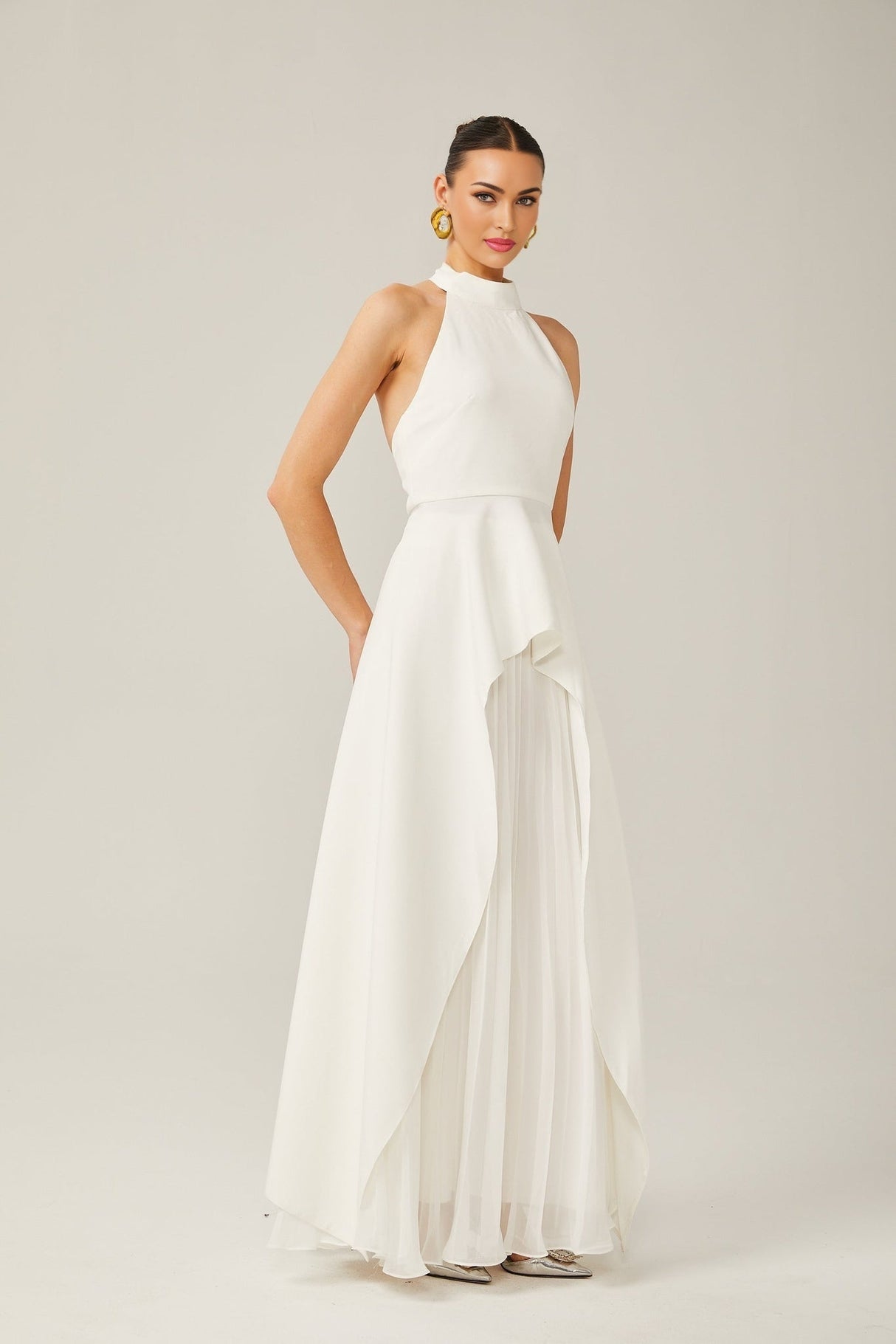 Cristiana Dress - halter neck - Two - piece - Open - Back - Ruffled