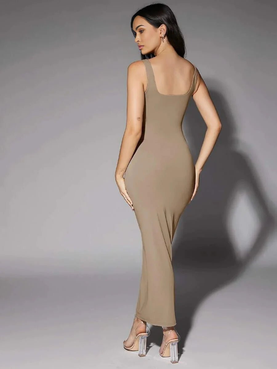Cynthia Maxi Dress - Refined Style - Slim Fit - Sleeveless Length - High Stretch Elasticity - Scoop Neck Neckline - Premium Quality
