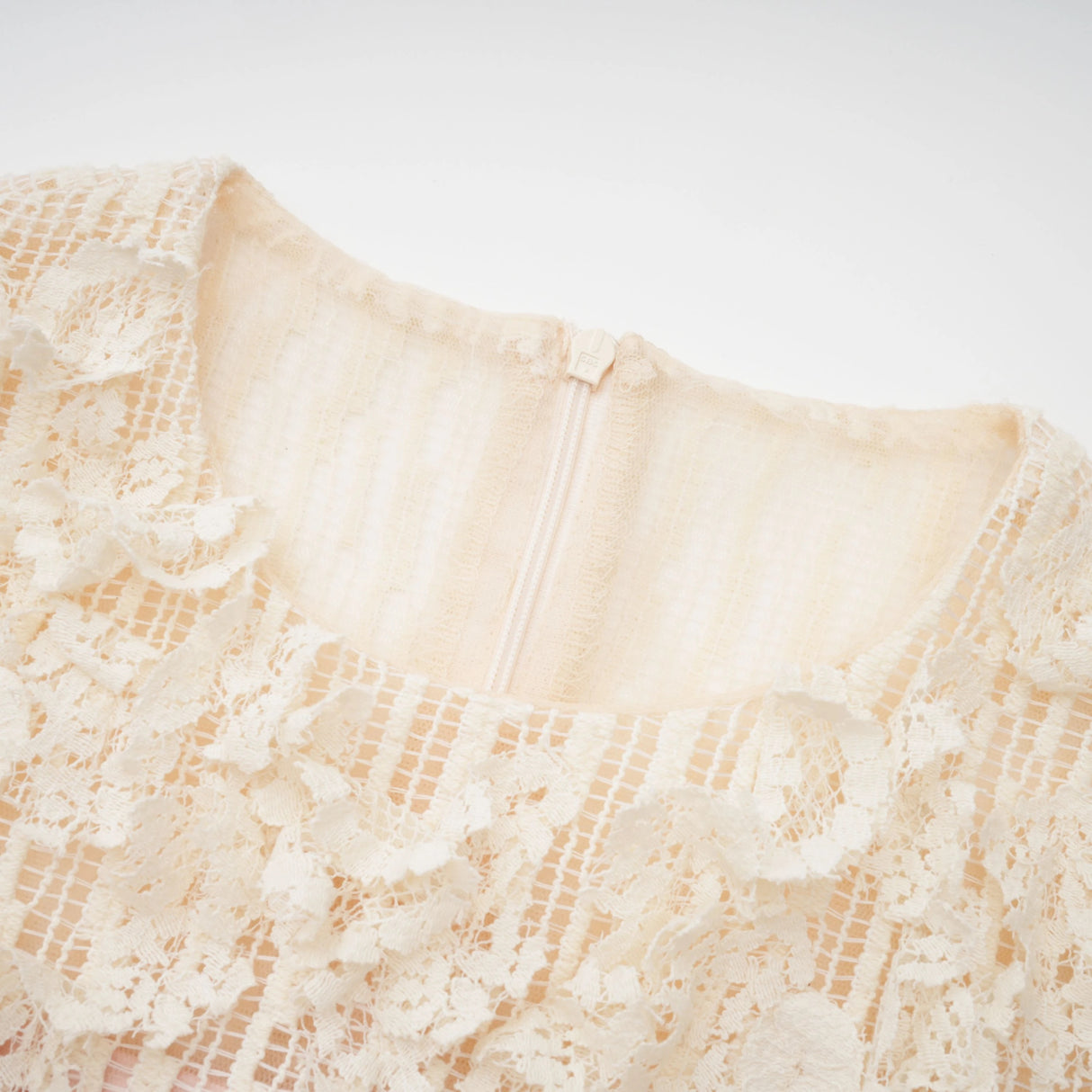 Cynthia Neutrals 3D Petal Textured Midi Dress