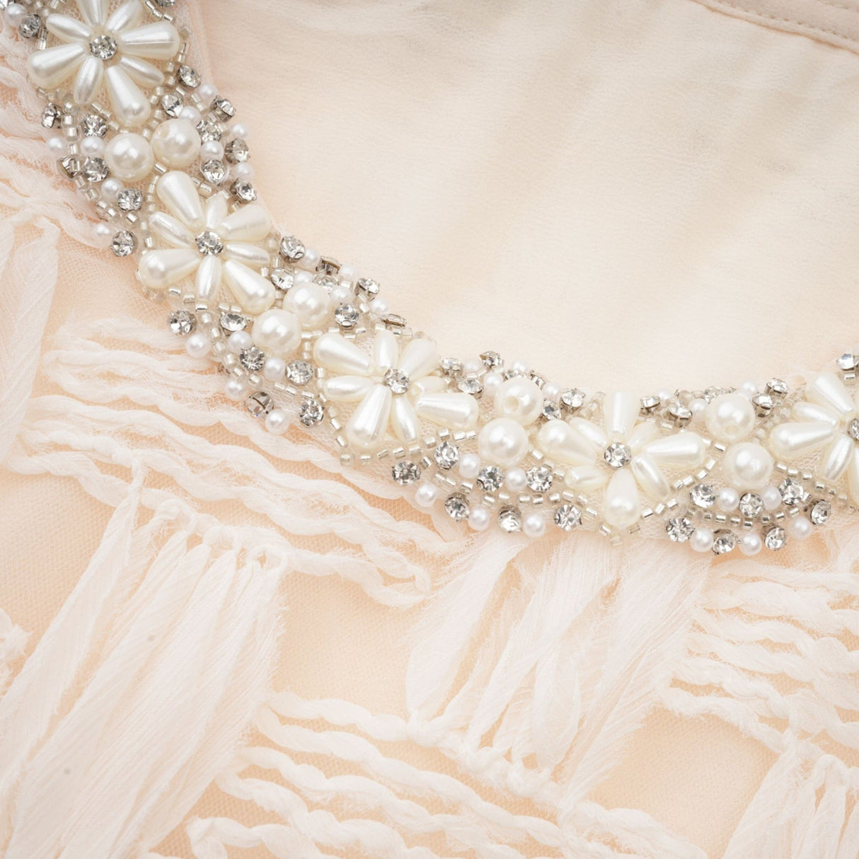 Dahlia Mini Dress - Sleeveless - Round Neck - Pleat & Crystal Embellishments