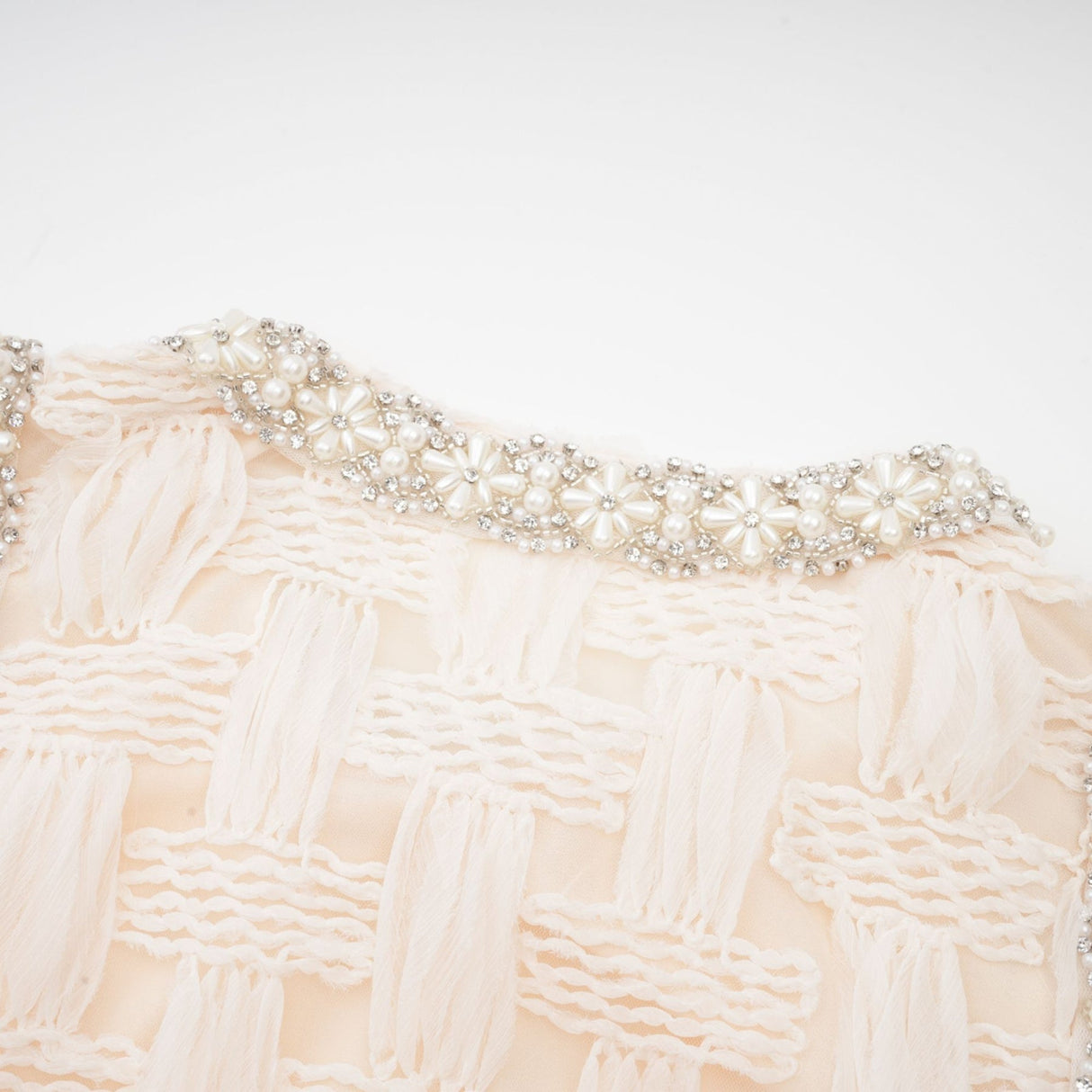 Dahlia Mini Dress - Sleeveless - Round Neck - Pleat & Crystal Embellishments