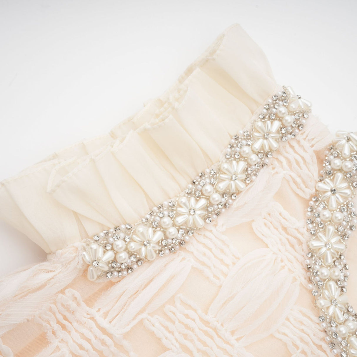 Dahlia Mini Dress - Sleeveless - Round Neck - Pleat & Crystal Embellishments