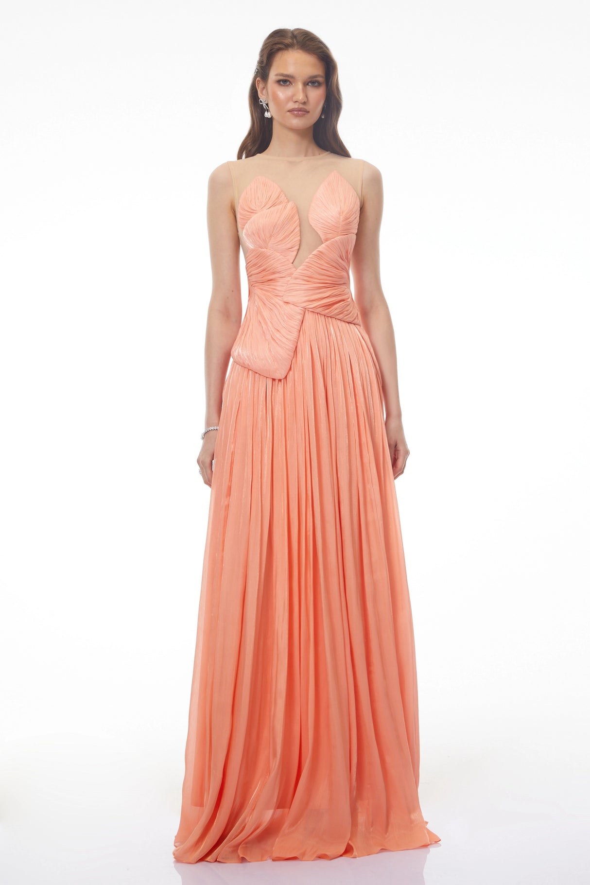 Dalila Pink Backless Asymmetrical Ruched Maxi Dress