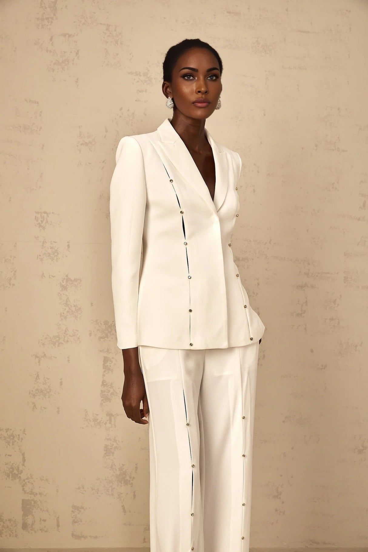 Dallas Blazer & Trousers Set Rhinestone & Wide Leg