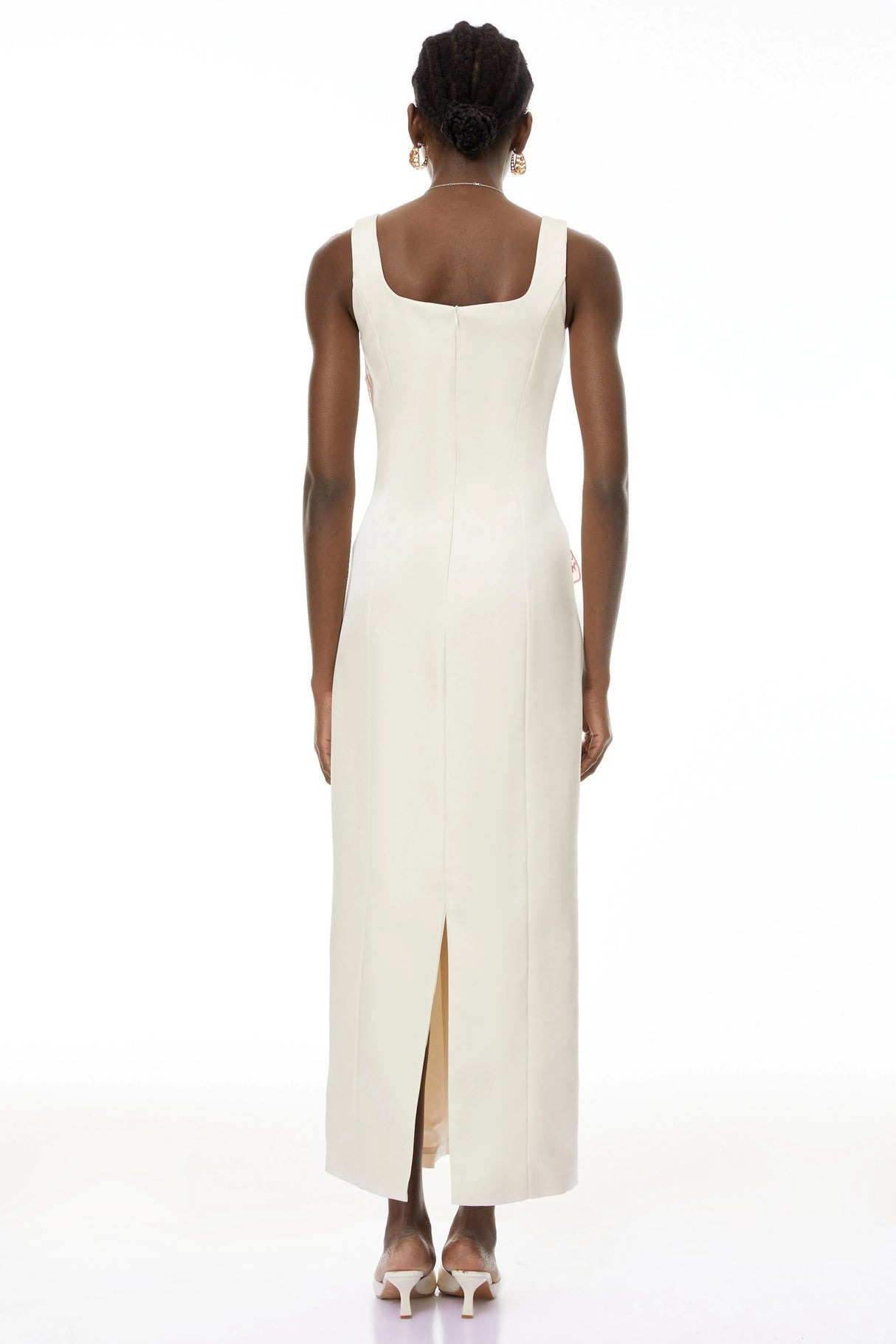 Damaris White Flora Embroidered Maxi Dress