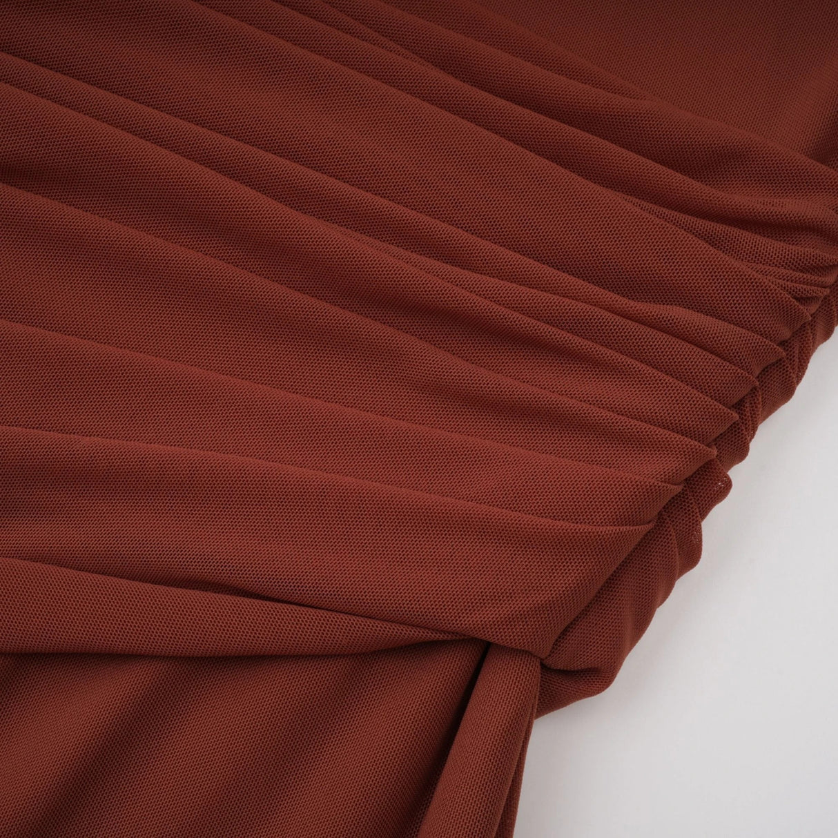 Danaé Brown Shirredeffect Draped Maxi Dress