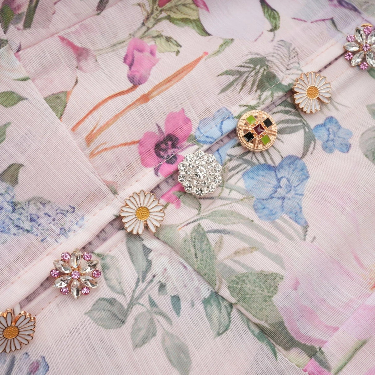 Daniela Mini Dress Light - Pink Floral Print & Belted Waist