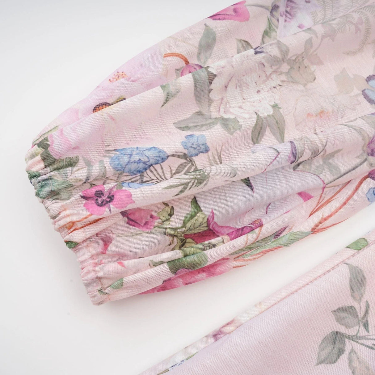 Daniela Mini Dress Light - Pink Floral Print & Belted Waist