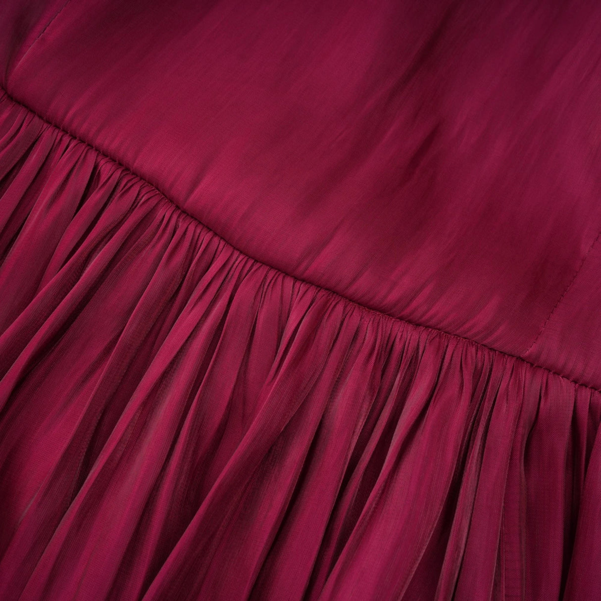 Danuta Burgundy Ruched Pleated Maxi Dress