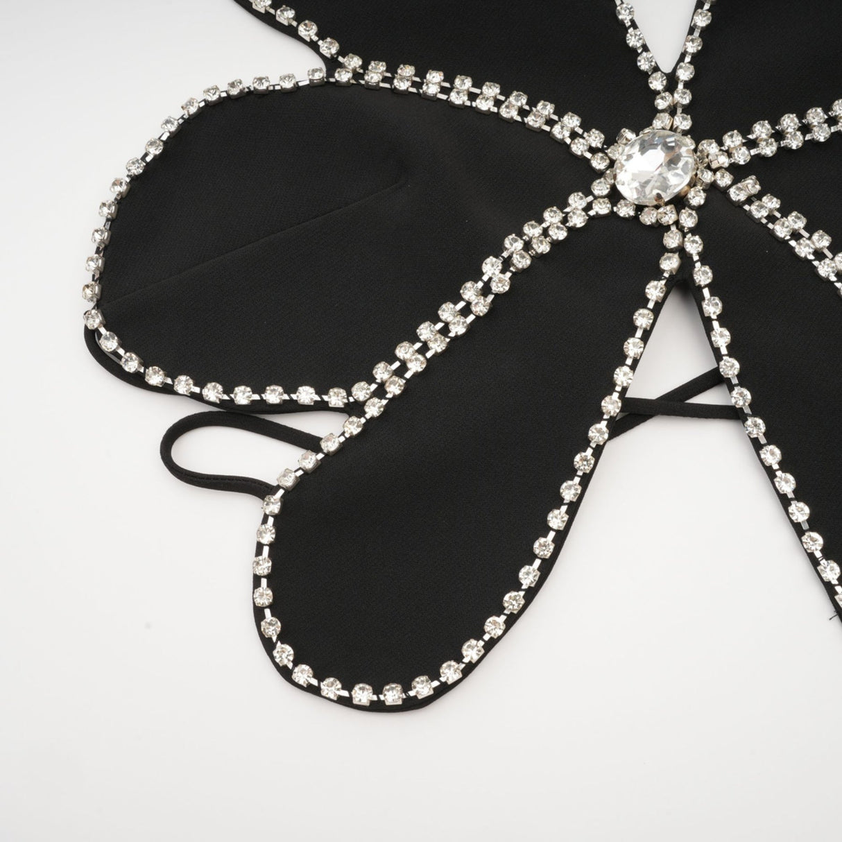 Daphne Top - Halterneck - Sleeveless - Backless - Crystal Embellishment - Floral Motif - Cropped