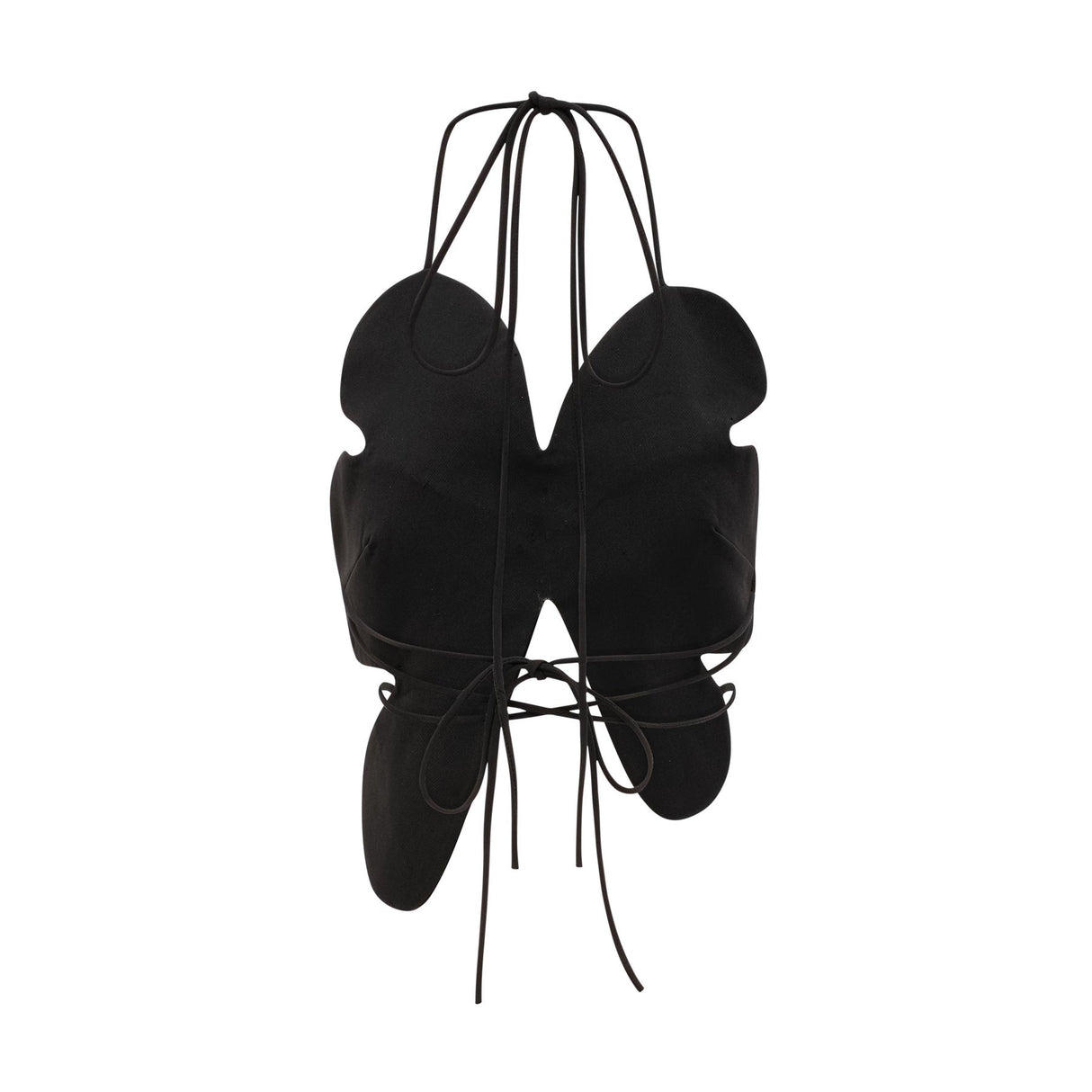 Daphne Top - Halterneck - Sleeveless - Backless - Crystal Embellishment - Floral Motif - Cropped