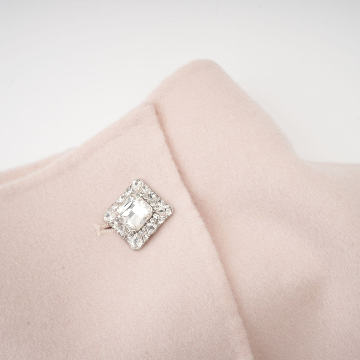 Dayana Coat - Faux fur detailing - Mock neck - Crystal - embellished buttons - Cropped