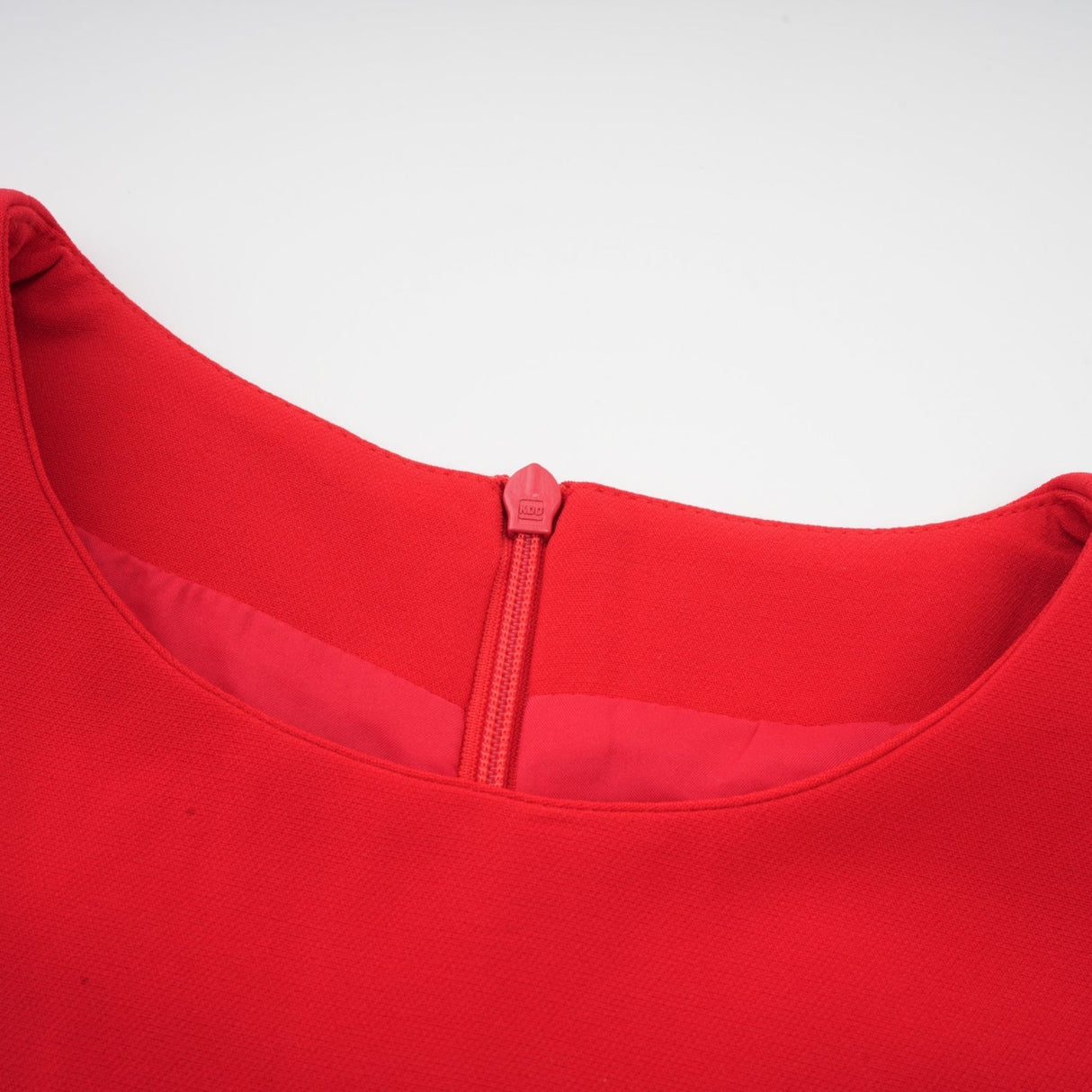 Dayana Long Dress - Floral Appliqué - Flared Skirt - Round Neck - Long Sleeves