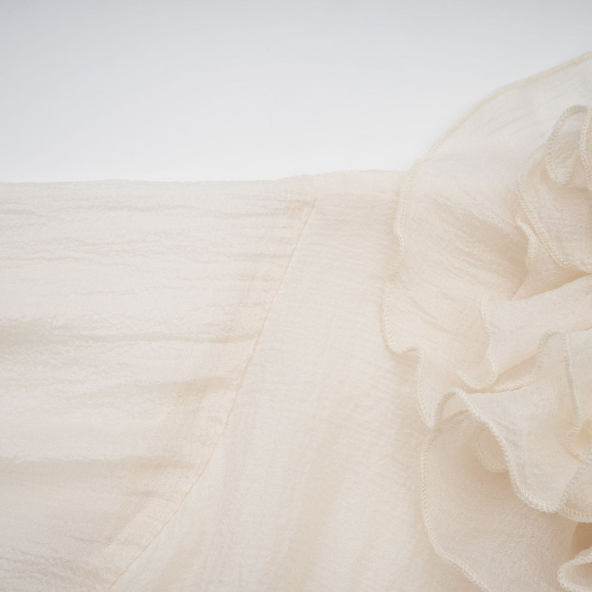 Debora Mini Dress – V - neck – Floral Appliqué – Ruffled Detailing