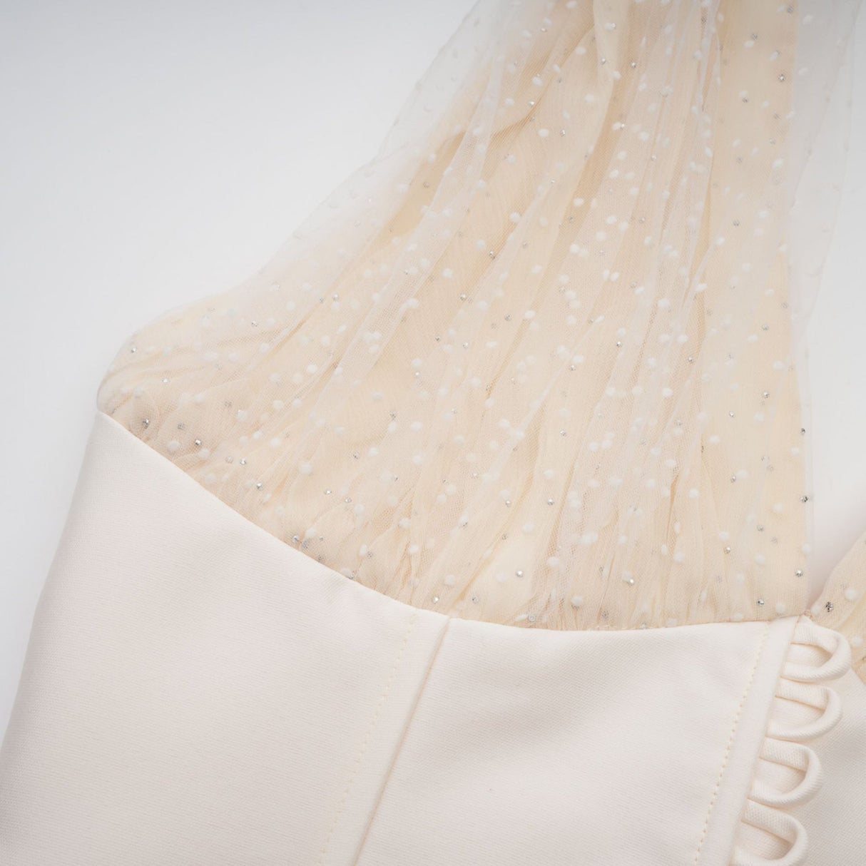 Delaney Midi Dress - Halterneck Sleeveless Tulle Cinched Waist Ankle - Length Zip Fastening