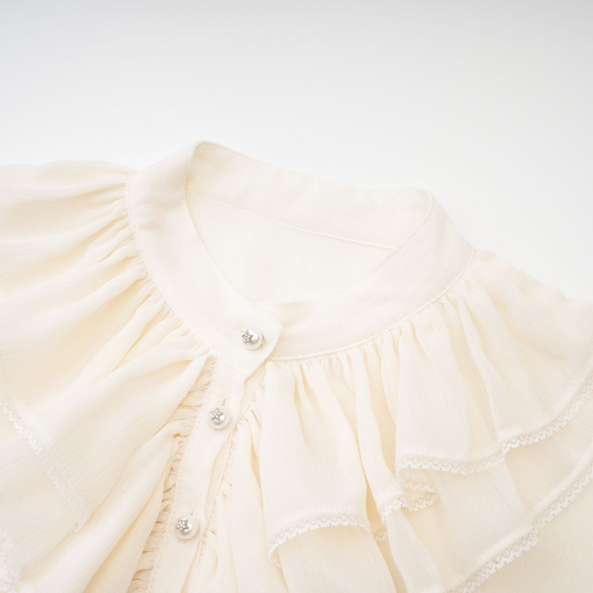 Delilah Top - Long Sleeves - Mock Neck - Ruffled Trim