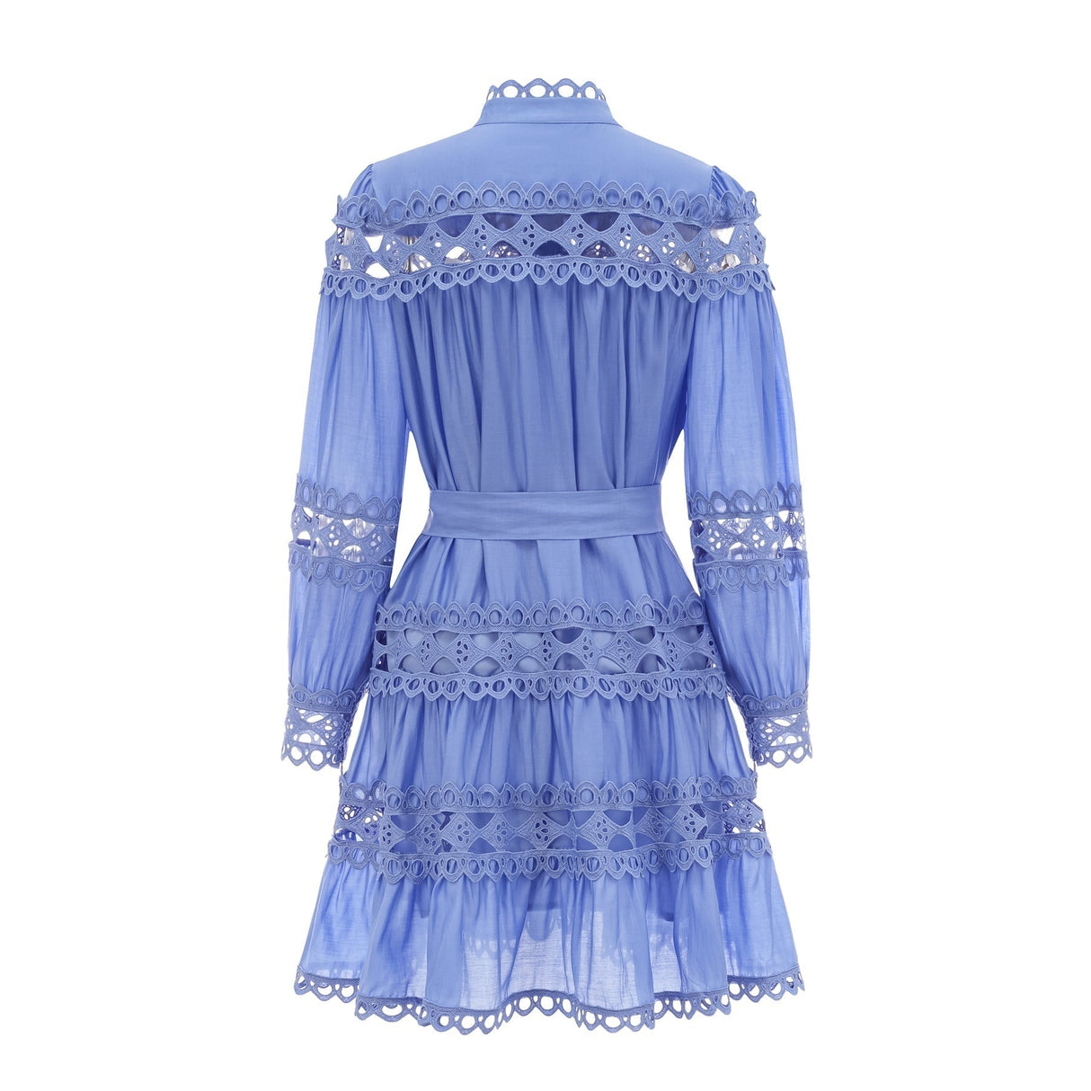 Delizia Mini Dress - Long Sleeves - Mock Neck - Cut - out Design - Belted Waist