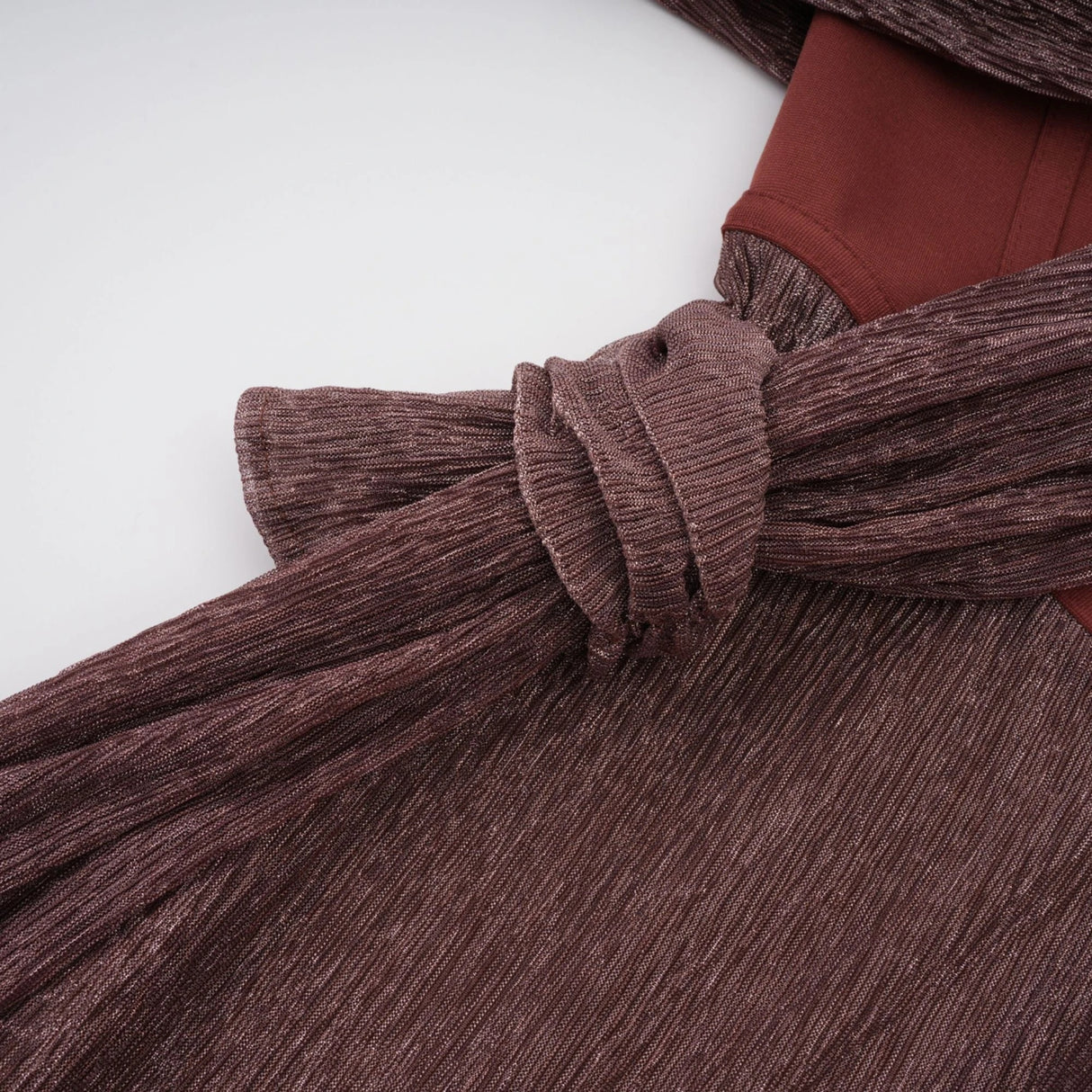 Delphine ribbondesign corset maxi dress in Brown