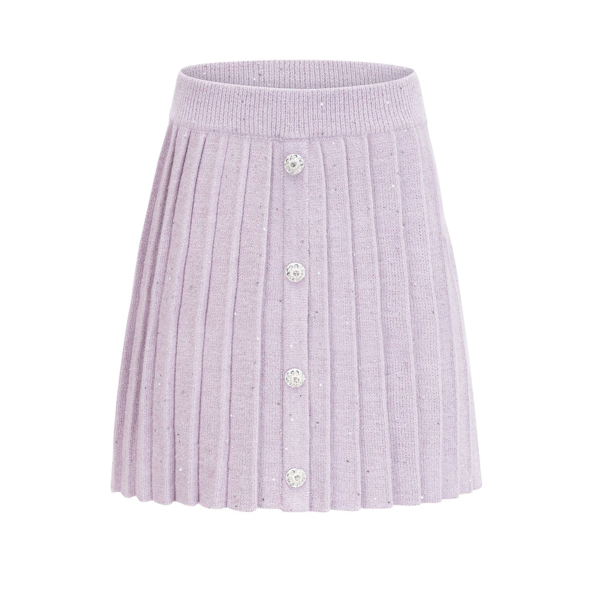 Denise Jacket & Skirt Set - Sequin Detailing - Faux - Pearl Embellishment - Front Button Fastening - Four Patch Pockets - Full Pleated