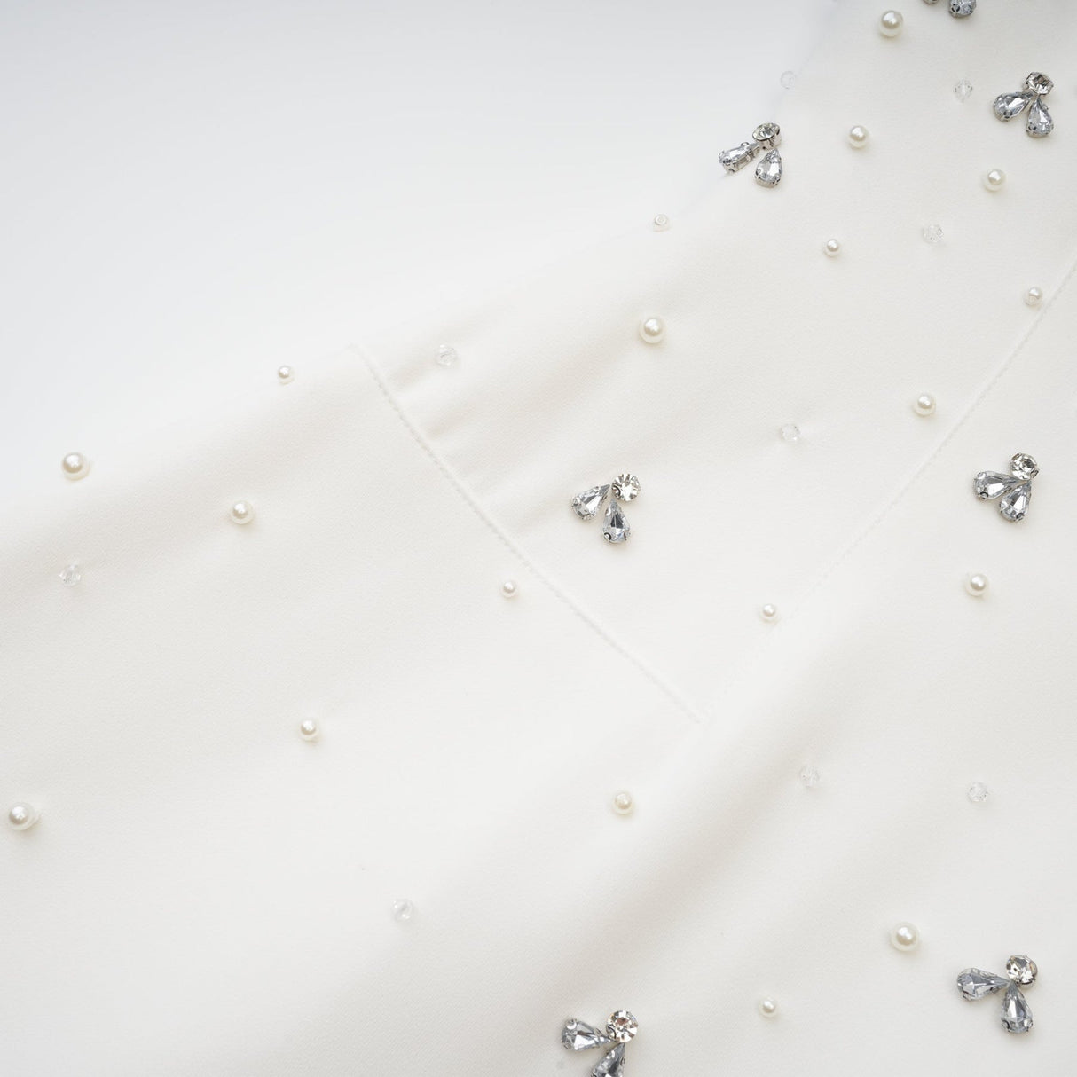 Denise Midi Dress - Off the Shoulder - Sleeveless - Fully Embellished - Rear Zip Fastening