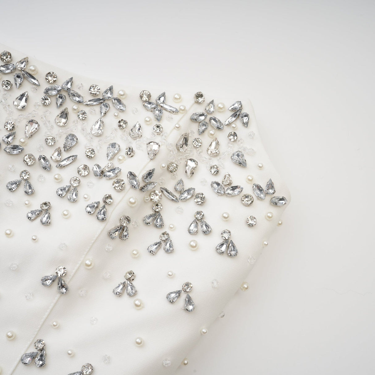 Denise Midi Dress - Off the Shoulder - Sleeveless - Fully Embellished - Rear Zip Fastening