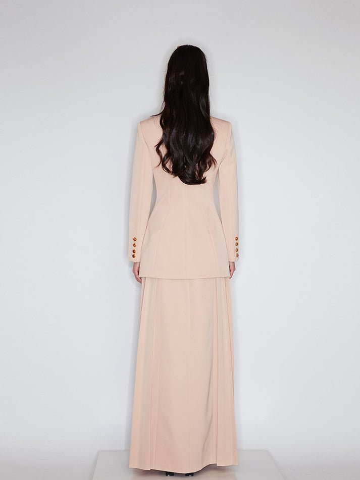 Diana Blazer Dress - Tailored Silhouette - Decorative Buttons - Flap Pockets - All - Day Comfort