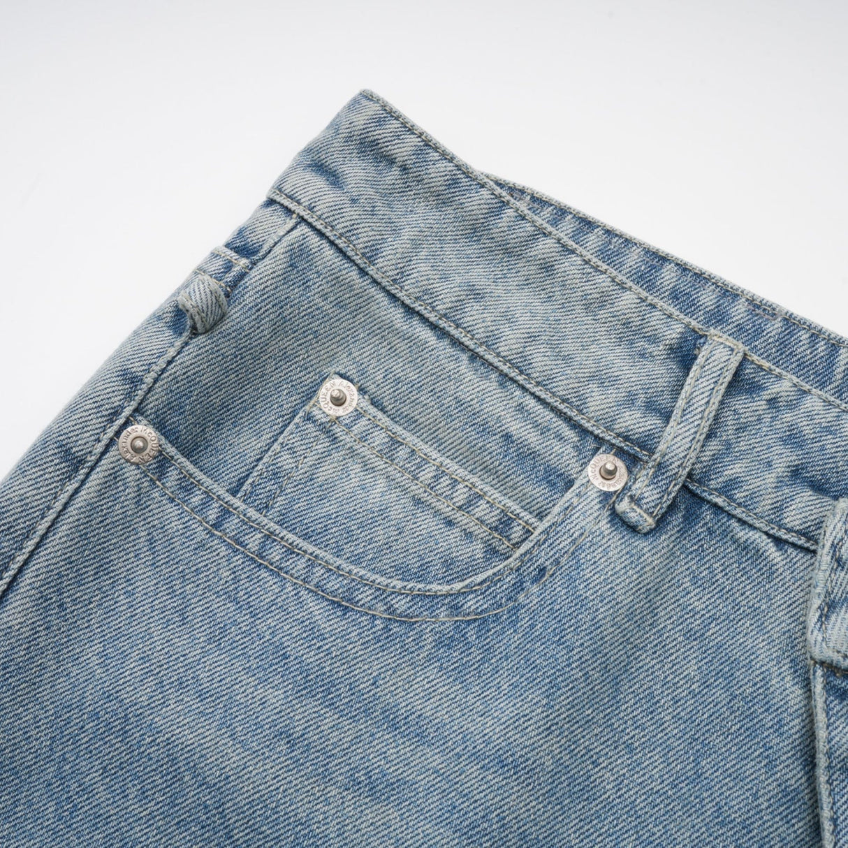 Diana Jeans - Strap Detailing - Whiskering Effect - Off - Center Button Fastening - Five Pockets