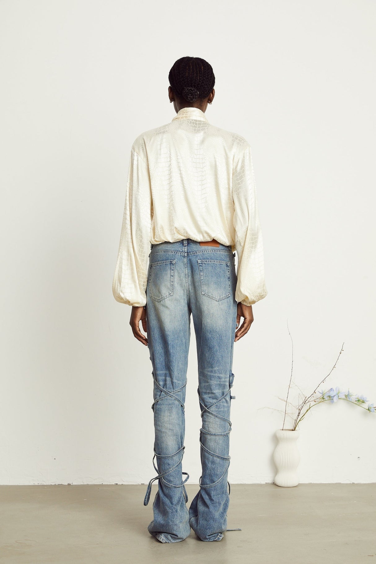 Diletta Blouse – V - Neck – Crocodile Effect Print – Wraparound Style