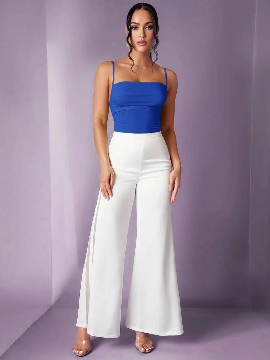 Diletta Bodysuit - Slim Fit - High Stretch Fabric Elasticity - Casual Style - Sleeveless Length - Backless, Lace Up - Neckline Spaghetti Strap