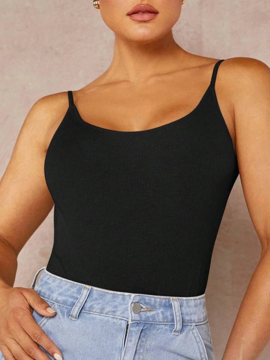 Domenica Bodysuit - Neckline: Spaghetti Strap - Waist Line: Natural (mid Waist) - Fit Type: Slim Fit - Fabric Elasticity: High Stretch