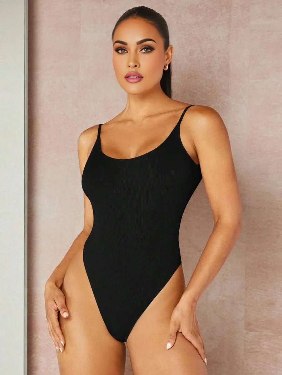 Domenica Bodysuit - Neckline: Spaghetti Strap - Waist Line: Natural (mid Waist) - Fit Type: Slim Fit - Fabric Elasticity: High Stretch