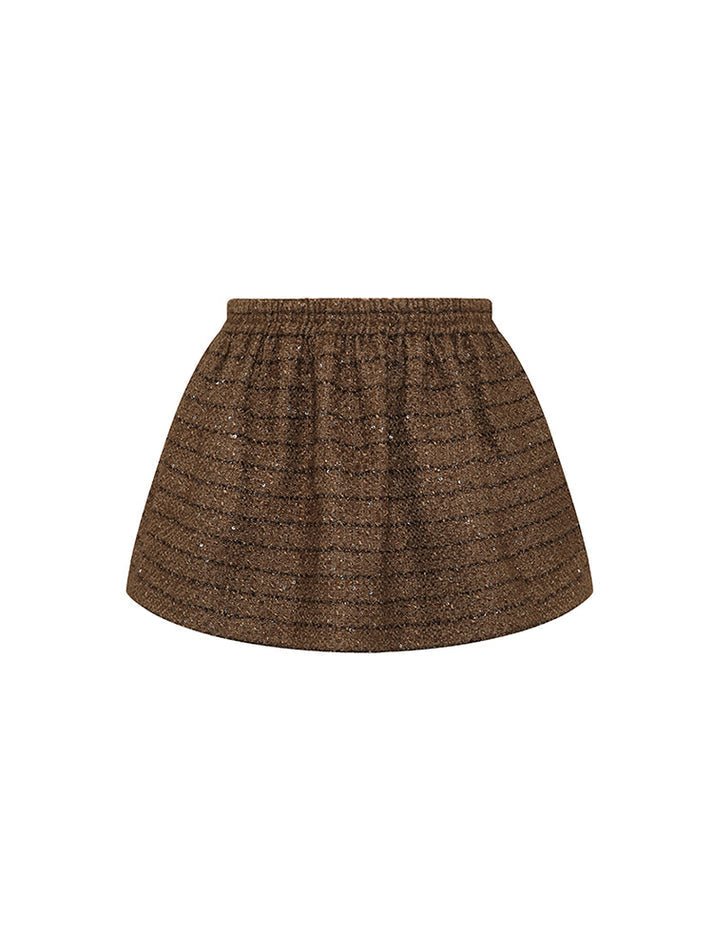 Domenica Mini Skirt - Relaxed Fit - High - Waisted Design - A - Line Style - Elastic Waistband For Comfort - Subtle Shimmer Detailing