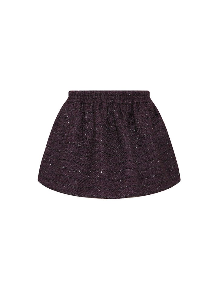 Domenica Mini Skirt - Relaxed Fit - High - Waisted Design - A - Line Style - Elastic Waistband For Comfort - Subtle Shimmer Detailing