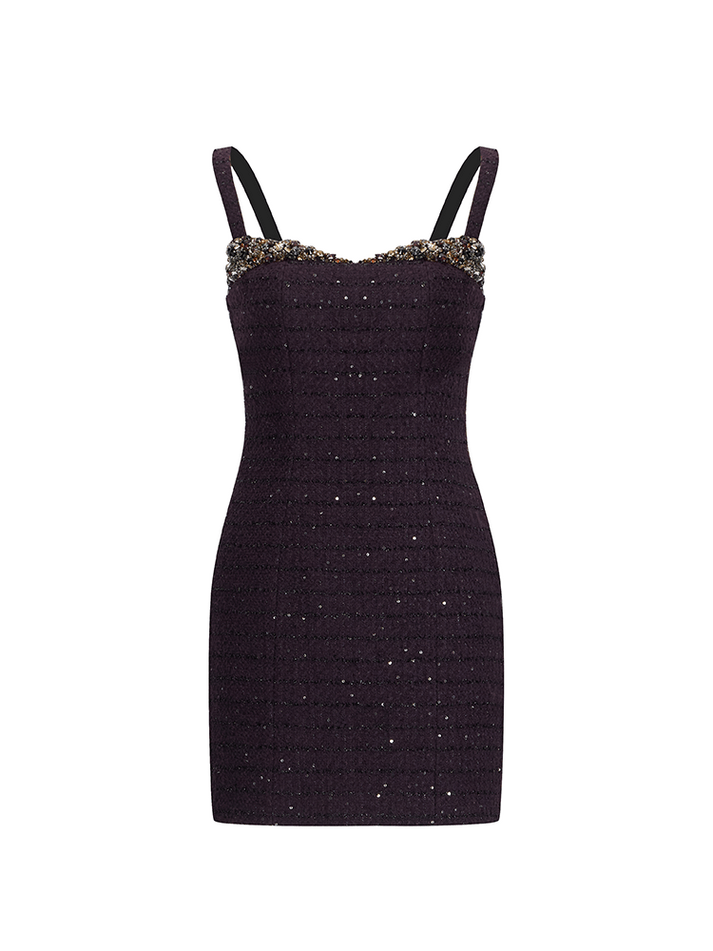 Donatella Dress - Figure - Enhancing Silhouette - Sparkling Embellishments - Delicate Straps - Luxurious Blend