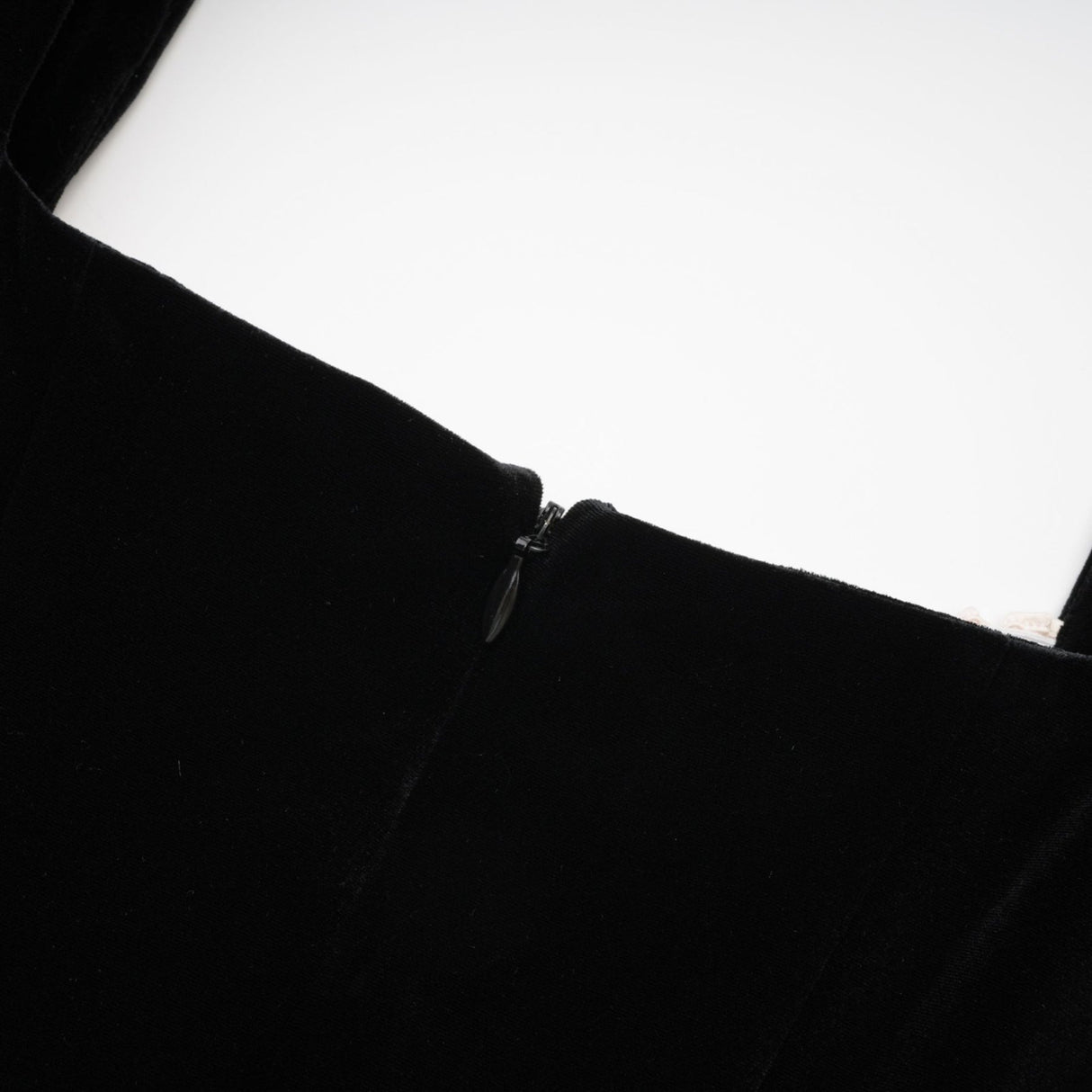 Donatella Long Sleeve Mini Dress - Square Neck - Pleated Design - Front Button Decoration - Rear Zip Fastening