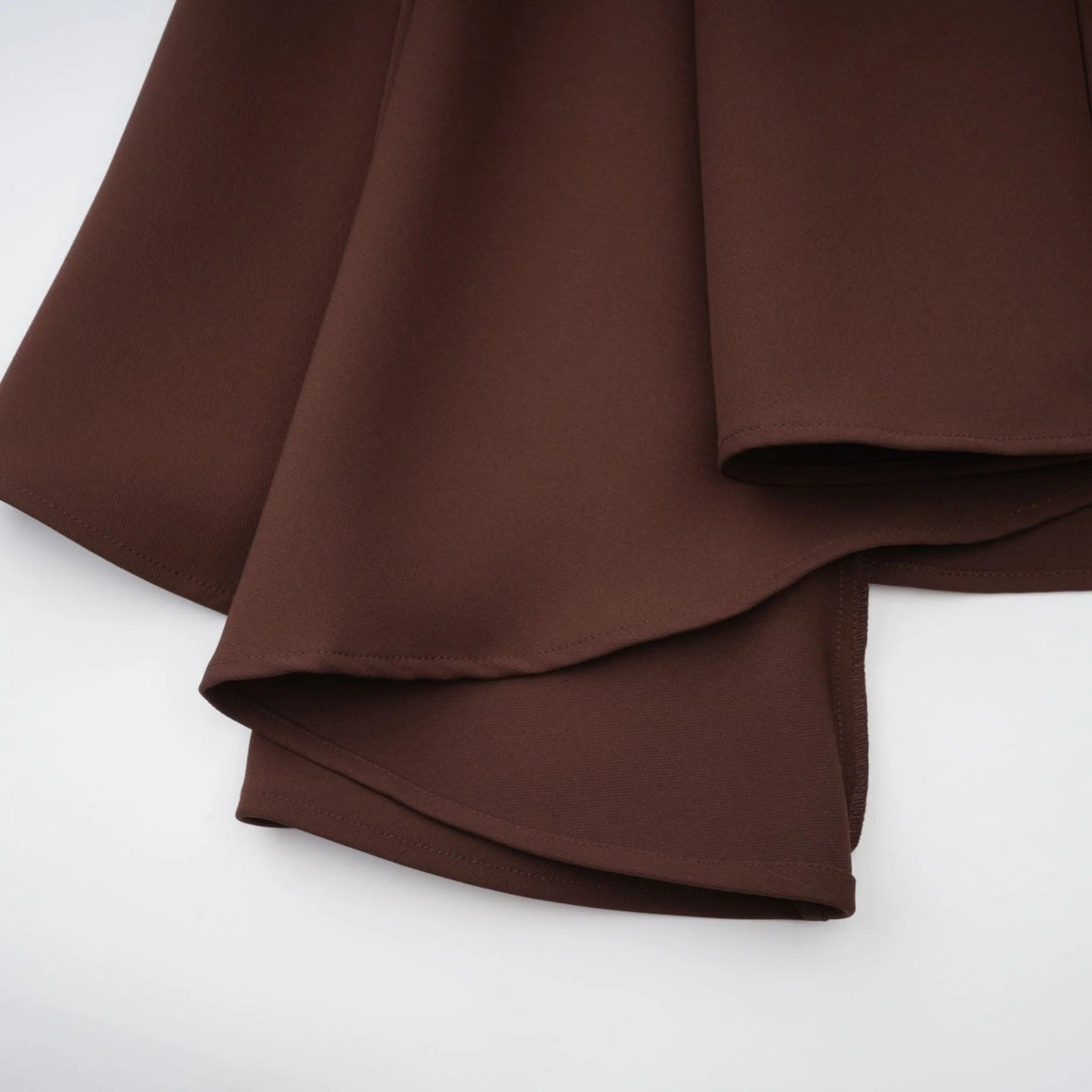 Donatella Midi Dress Brown Twill Asymmetrical Full Skirt Silver - tone Hardware