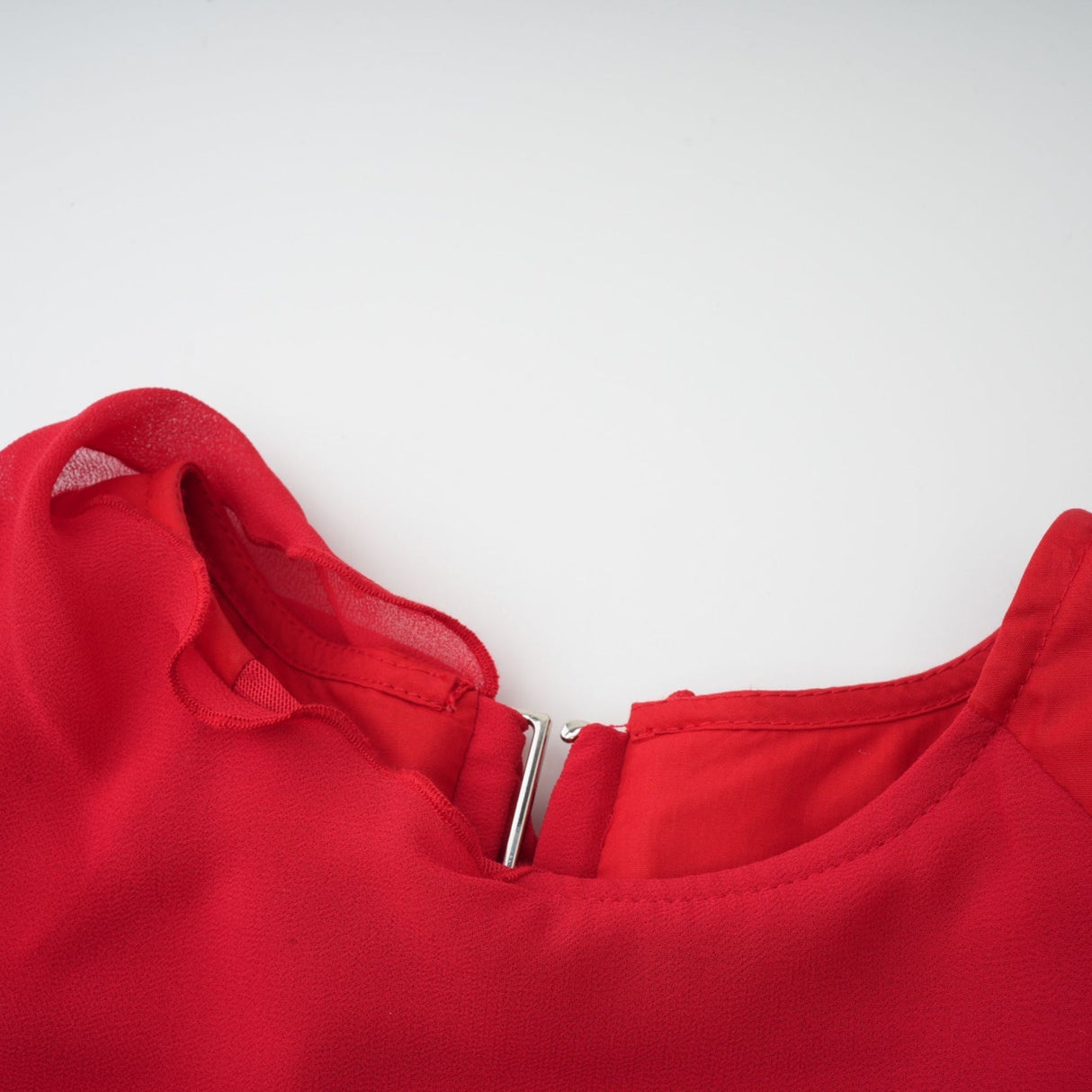 Dorotea Mini Dress - Open Back Design - Shoulder Pads - Asymmetric Style - High Neckline