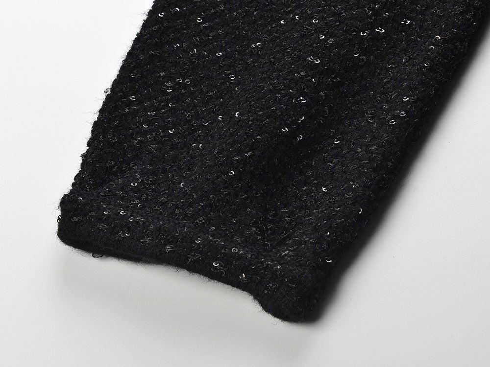 Dress - A - Line Silhouette - Tailored Fit - Sparkling Embellishments - Jewelled Pocket Accents