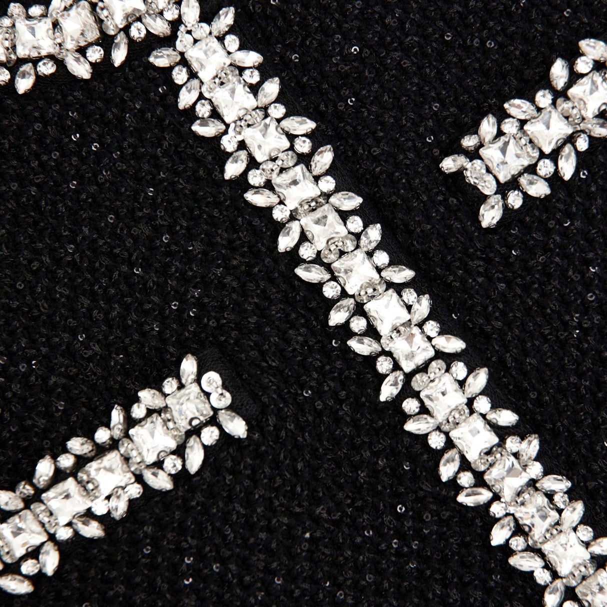 Dress - A - Line Silhouette - Tailored Fit - Sparkling Embellishments - Jewelled Pocket Accents