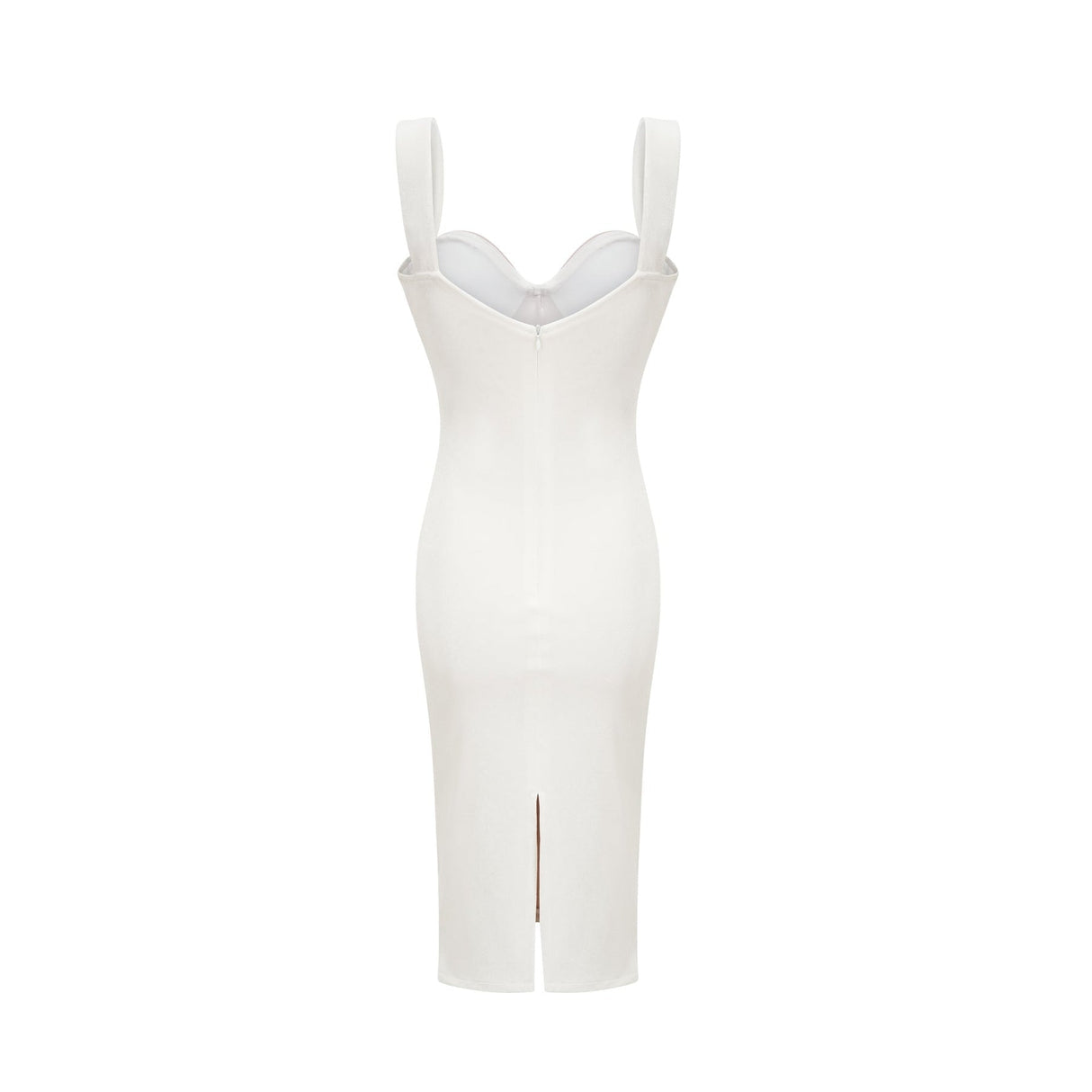 Eden Mini Dress - Bustier Style - Spaghetti Straps - Mesh Detailing - Rear Zip & Slit