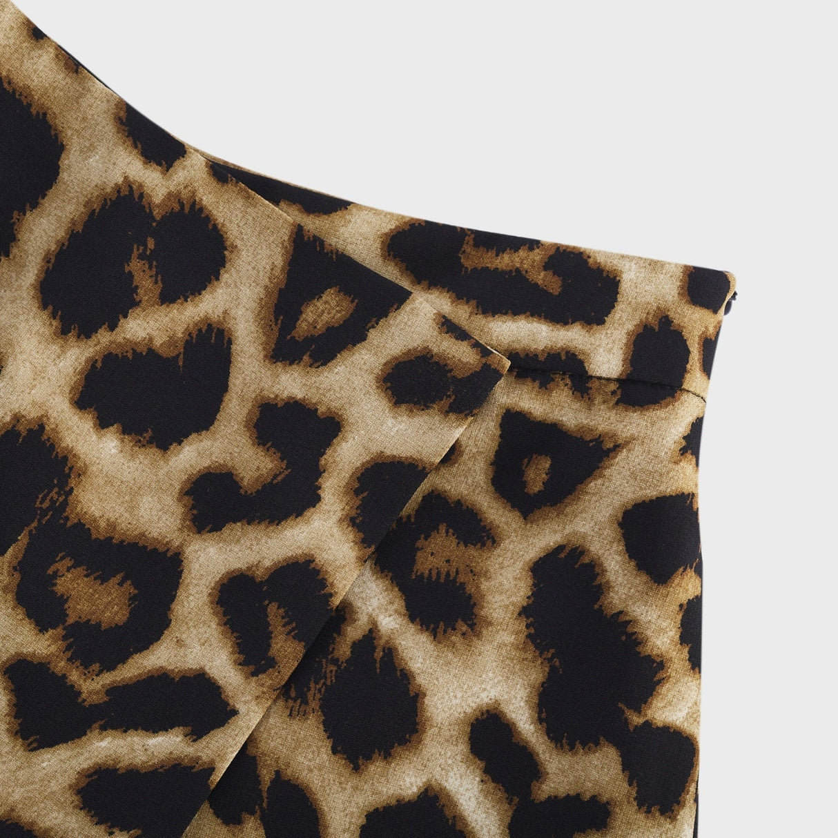 Eden Skirt & Top Set - Crystal Embellished Halterneck Top - Leopard Cropped Top - Irregular Hem Culotte Skirt