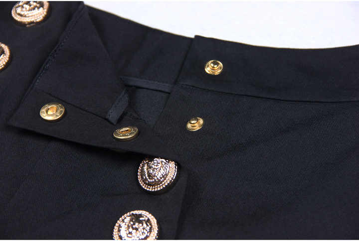 Eden Trousers – High - Waisted Wide - Leg Fit – Decorative Front Buttons – Tailored Relaxed Silhouette – Ideal for Formal Looks