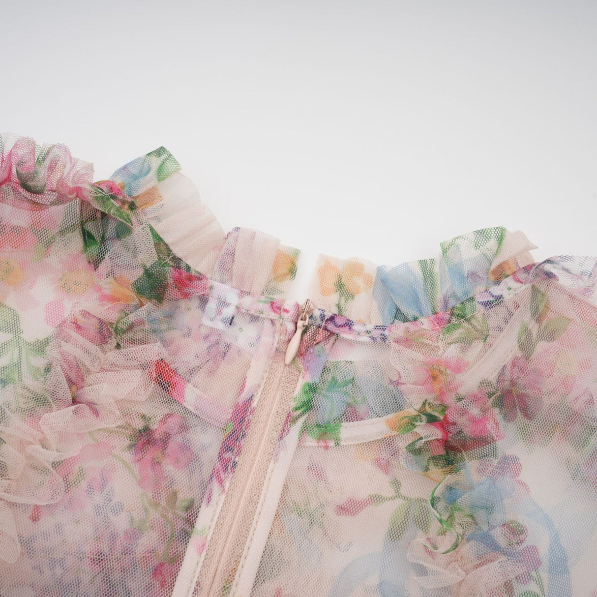 Edvige Midi Dress – Crew Neck – Long Sleeves – Floral Print