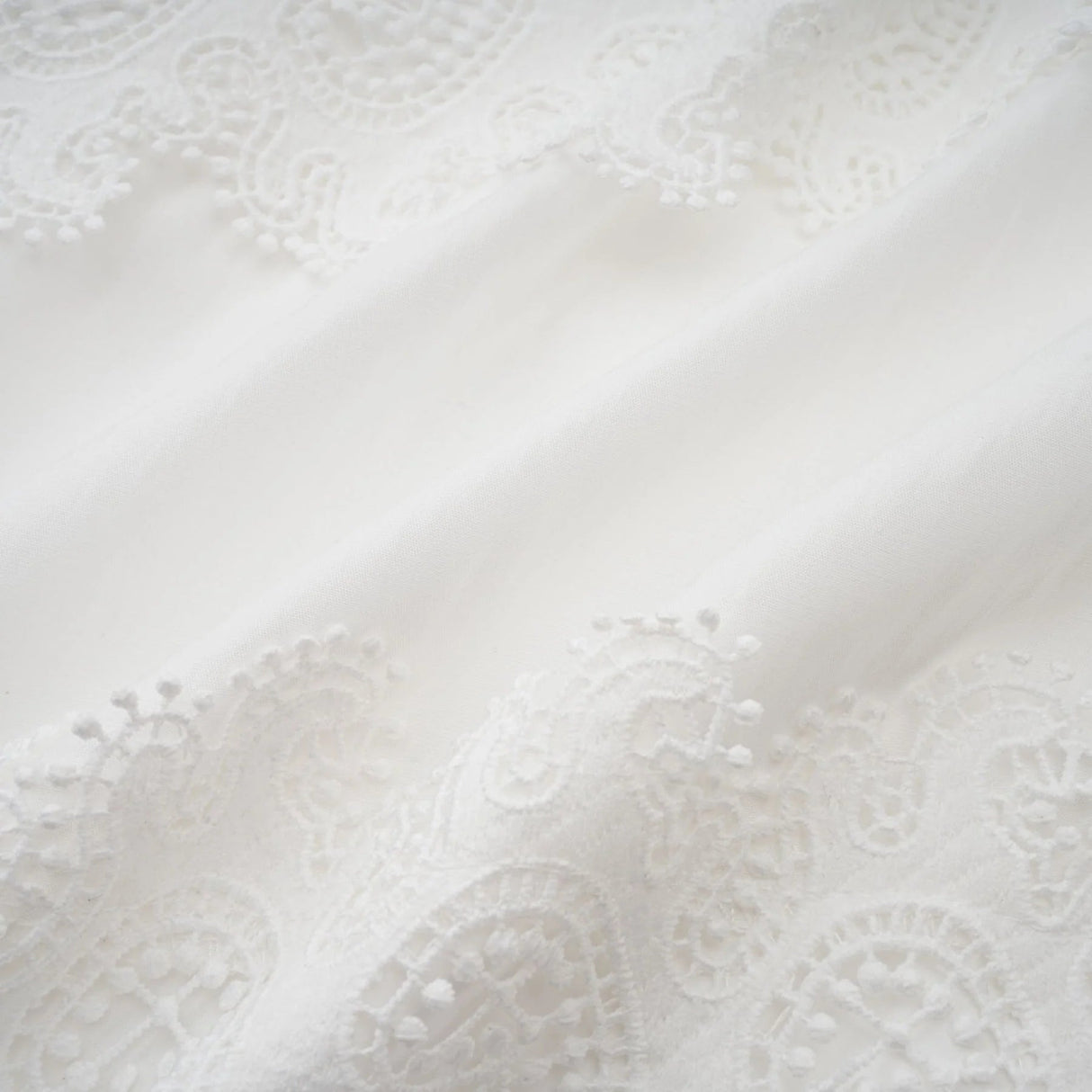 Elaina Midi Dress White Lace - Trim Panelled & Belted