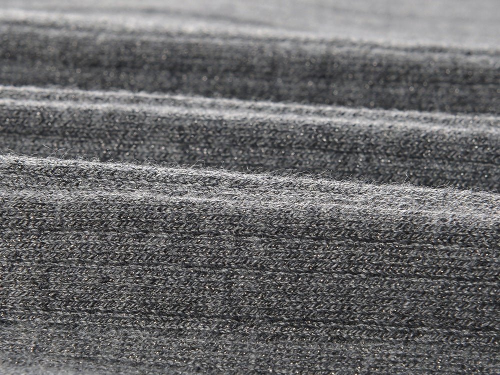 Elena Dress - Form - Fitting Silhouette - High Neckline Design - Ribbed Knit Fabric - Decorative Knots at Neckline